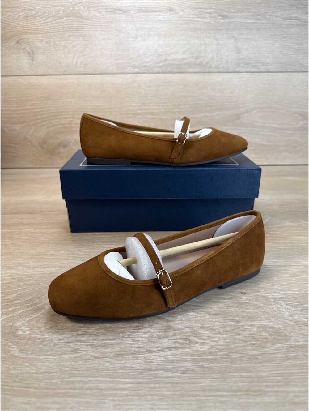 Cole Haan Women's Yelena Mary Jane Ballet Flat In Brown Suede 6.5 B